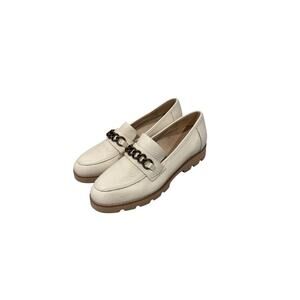 Vionic Emalyn Tumbled Leather Slip-On Loafers Cream Slip on Comfort Casual 7.5